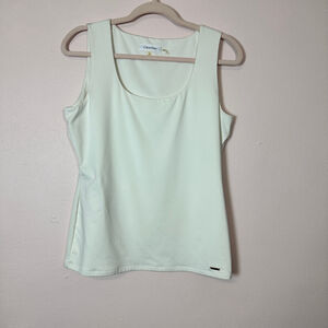 CALVIN‎ KLEIN White Sleevless Shell Top, Size Medium